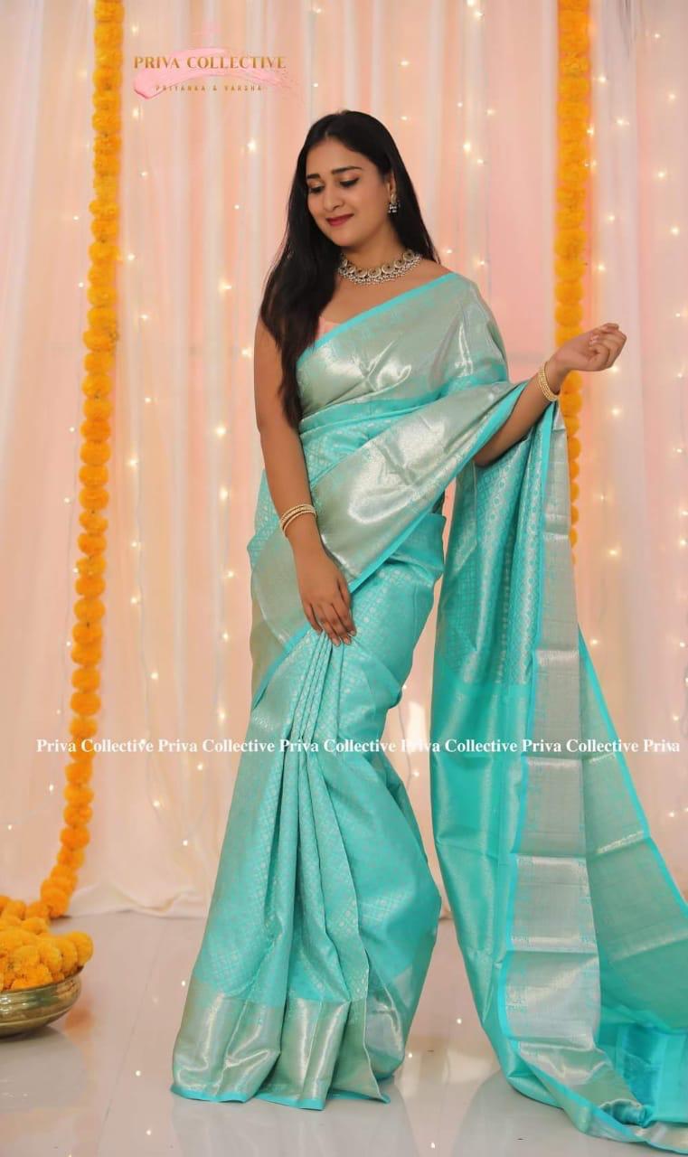 Elegant Soft Lichi Silk Saree with Rich Jacquard Work & Exclusive Pallu