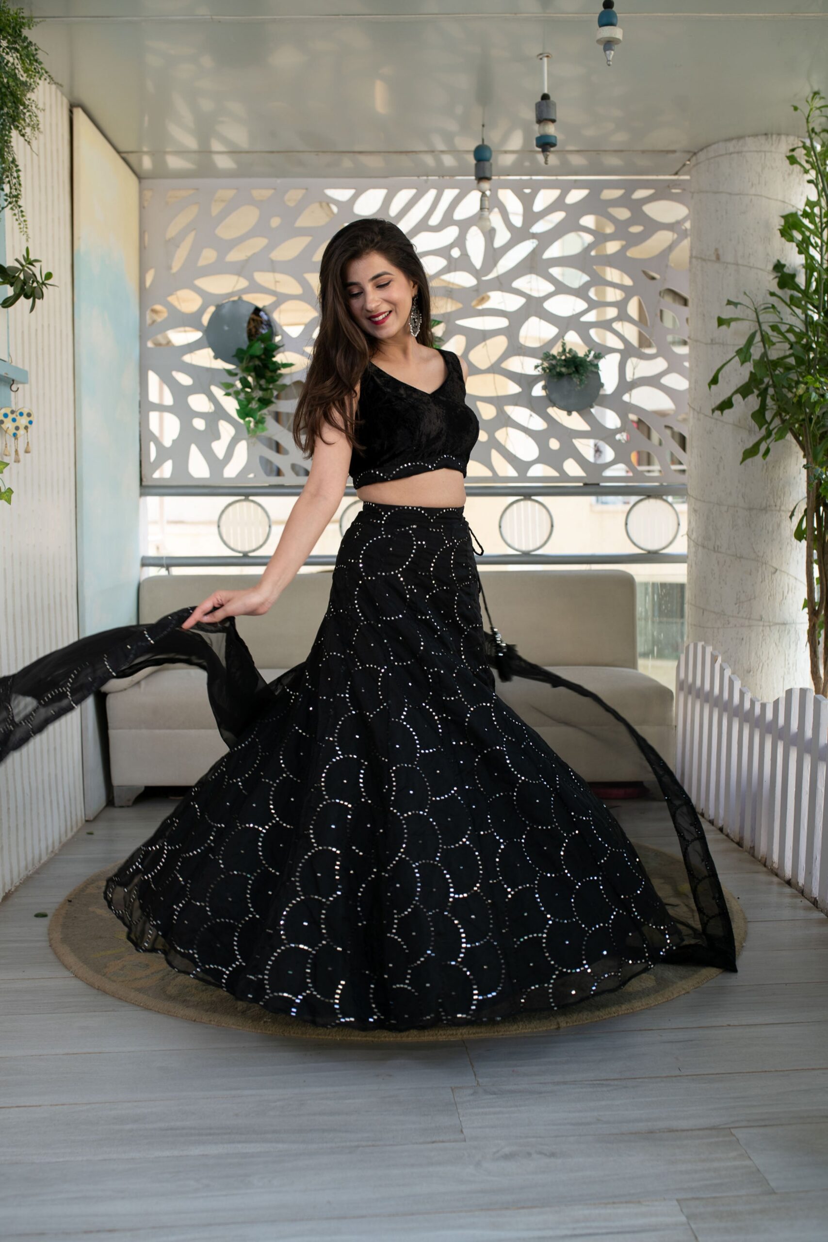 Designer Sequins & Zari Embroidered Semi-Stitched Lehenga Choli with Dupatta-15583